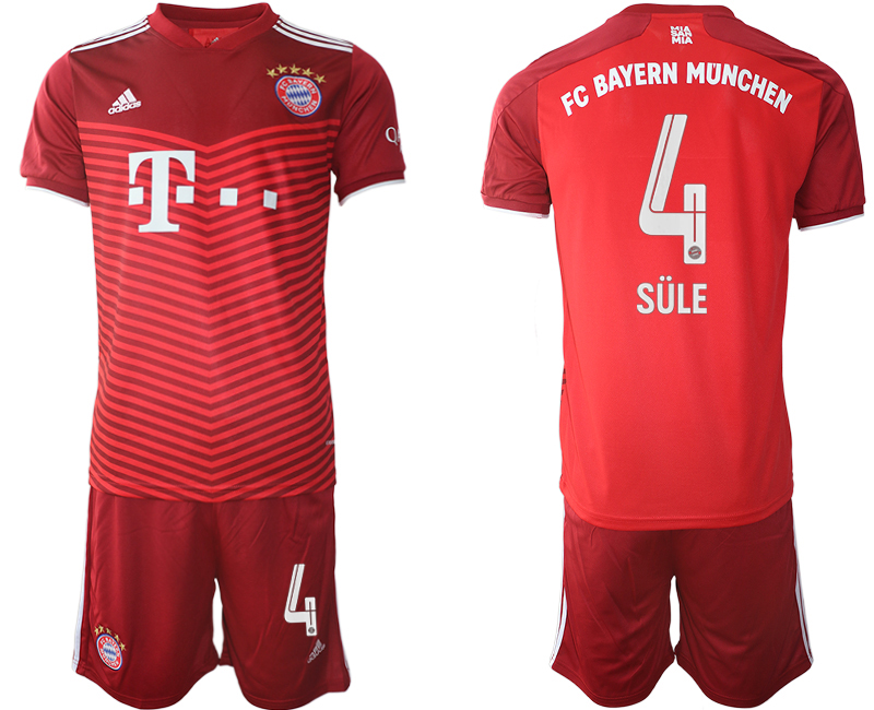 Men 2021-2022 Club Bayern Munich home red #4 Soccer Jersey